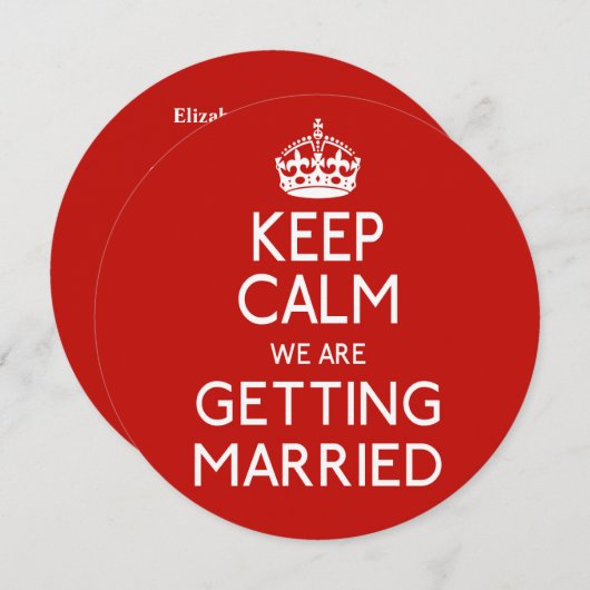 Behalt Ruhe, wir werden heiraten - Hochzeit Einladung (Vorne/Hinten)