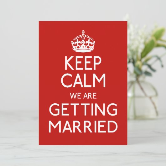 Behalt Ruhe, wir werden heiraten - Hochzeit Einladung (Stehend Vorderseite)