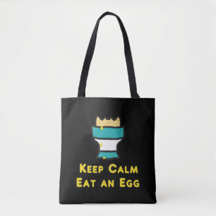 Behalt ruhig essen ein Ei Tasche