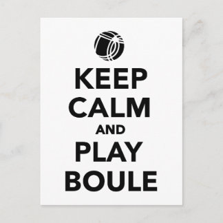 Behalt ruhig spielen Boule Boccia Postkarte