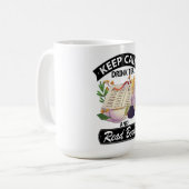 Behalt ruhig trinken Tee und lese Bücher Kaffeetasse (Vorderseite Links)
