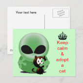 Behalt ruhig und adoptier einer Katze Postkarte (Vorne/Hinten)