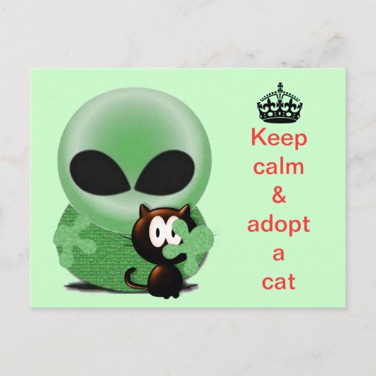 Behalt ruhig und adoptier einer Katze Postkarte (Vorderseite)