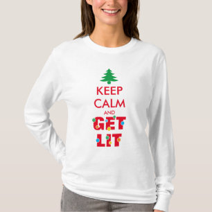 Behalt ruhig und beleuchte lustig hässliche Weihna T-Shirt