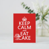 Behalt ruhig und esse Kuchen Postkarte (Stehend Vorderseite)