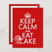 Behalt ruhig und esse Kuchen Postkarte (Vorne/Hinten)