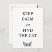 Behalt ruhig und finde die Katze Postkarte (Vorne/Hinten)