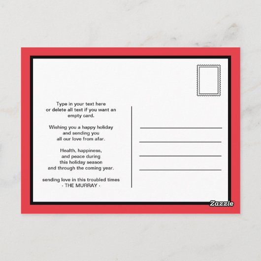 Behalt ruhig und fröhlich Weihnachten Postkarte (Rückseite)