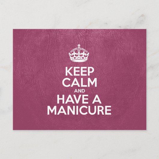 Behalt ruhig und haben eine Maniküre, rosa Leder, Postkarte (Vorderseite)