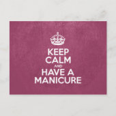Behalt ruhig und haben eine Maniküre, rosa Leder, Postkarte (Vorderseite)