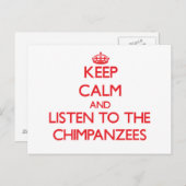 Behalt ruhig und höre den Schimpansen zu Postkarte (Vorne/Hinten)
