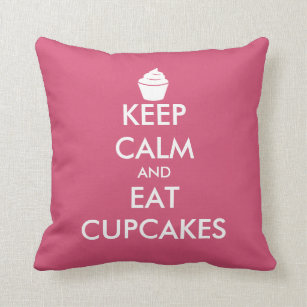 Behalt ruhig und iss cupcakes Reißverschluss werfe Kissen