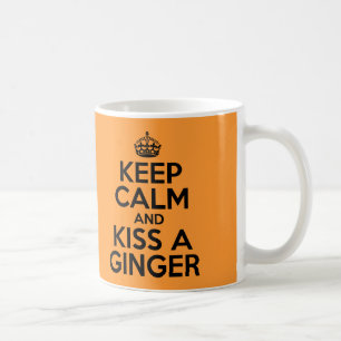 Behalt ruhig und küss ein Ginger-Slogan rotes Haar Kaffeetasse