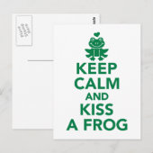 Behalt ruhig und küss einen Frosch Postkarte (Vorne/Hinten)