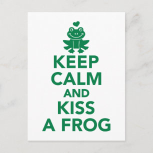 Behalt ruhig und küss einen Frosch Postkarte