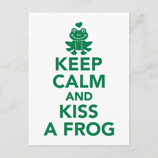 Behalt ruhig und küss einen Frosch Postkarte (Vorderseite)