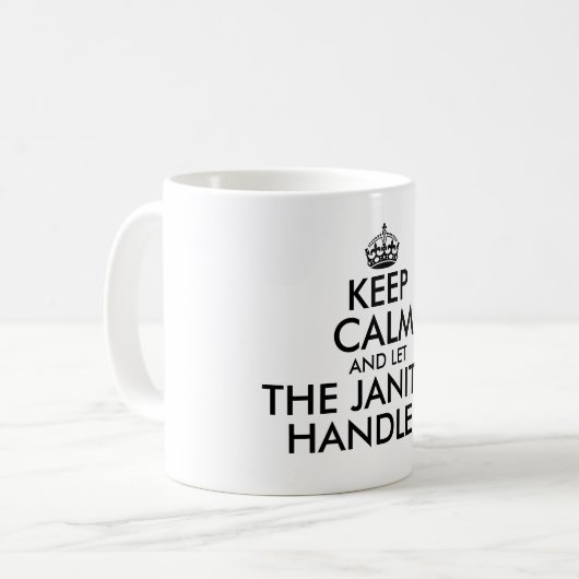Behalt ruhig und lass dem Hausmeister komisch Kaffeetasse (Vorderseite Links)