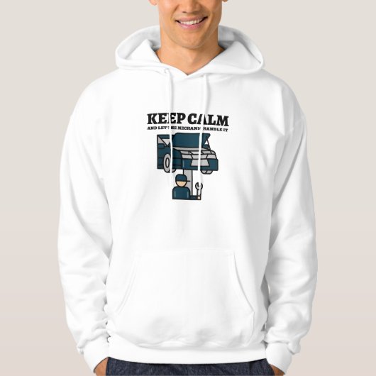 Behalt ruhig und lass der Mechanik. Hoodie (Vorderseite)