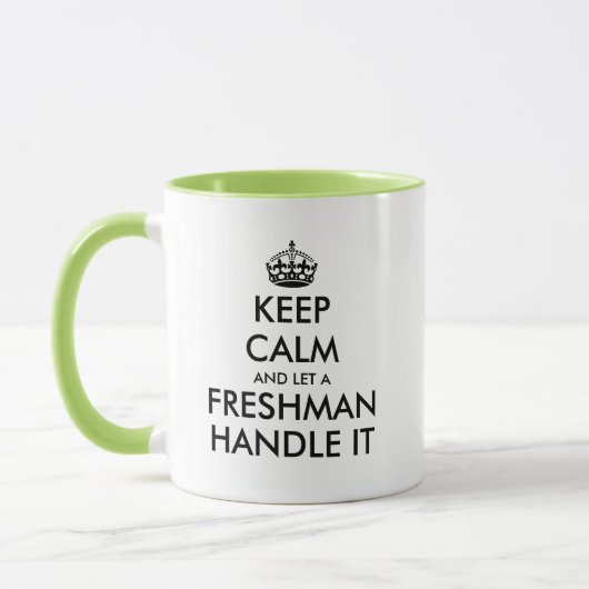 Behalt ruhig und lass einem Frischmann, der mit de Tasse (Links)