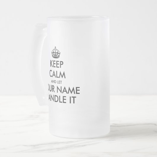 Behalt ruhig und lass es mattierte Bierglas-Tasse Mattglas Bierglas (Vorderseite Links)