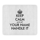 Behalt ruhig und lass mit der Glasschneidplatte Schneidebrett (Vorderseite)