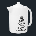Behalt ruhig und lass mit der mittelgroßen Teekann<br><div class="desc">Behalt ruhig und lass es mittelgroße Teekanne mit Deckel. Eine lustige Geschenkidee für Freunde und Lieben,  die Tee trinken. Auch gut für das Büro. Kleine Größe auch vorhanden.</div>