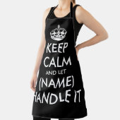 Behalt ruhig und lass (Name) mit lustigen schwarze Schürze (InSitu)
