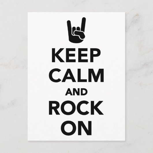Behalt ruhig und Rock on Postkarte (Vorderseite)