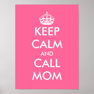Behalt ruhig und ruf Mama an   Gedicht mit individ Poster