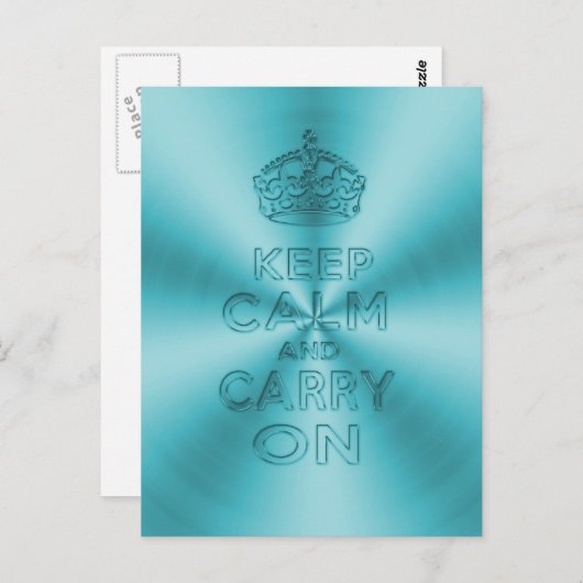 Behalt ruhig und setze hellblaues Schiebmetall for Postkarte (Vorne/Hinten)