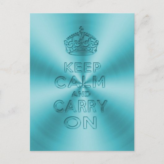 Behalt ruhig und setze hellblaues Schiebmetall for Postkarte (Vorderseite)