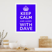 Behalt ruhig und stimme mit Dave ~ UK-Politik über Poster (Küche)