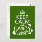 Behalt ruhig und trinken (irisch) (in allen Farben Postkarte (Vorne/Hinten)