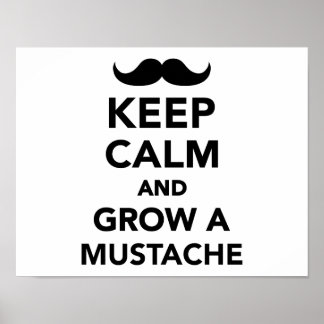Behalt ruhig und züchte einen Mustache Poster