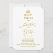 Behalt ruhige Dusche The Bride Funny Brautparty Einladung (Vorderseite)