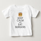 Behalt ruhige und fressende Burger Baby T-shirt (Vorderseite)