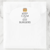 Behalt ruhige und fressende Burger Ovaler Aufkleber (Tasche)