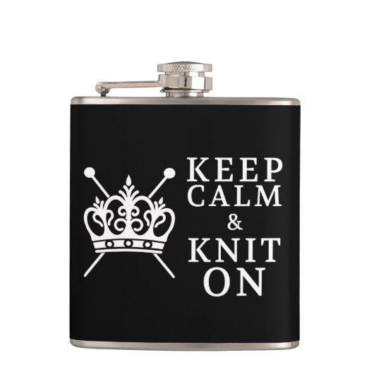 Behalt ruhigen Stricks auf Handwerkskunst {Dunkel} Flachmann (Vorderseite)