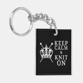 Behalt ruhigen Stricks auf Handwerkskunst {Dunkel} Schlüsselanhänger (Vorderseite links)