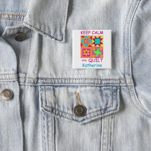 Behalt ruhiger und farbenfroher Patchwork-Blöcke Button (Beispiel)