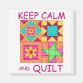 Behalt ruhiger und farbenfroher Patchwork-Blöcke Magnet (Vorne)