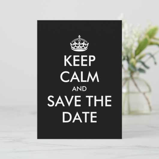 Behalt ruhiger und Save the Date Hochzeitskarten (Stehend Vorderseite)