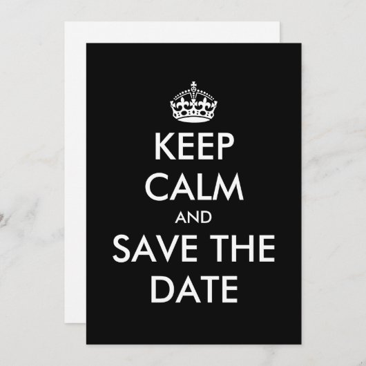 Behalt ruhiger und Save the Date Hochzeitskarten (Vorne/Hinten)
