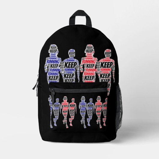 Behalt Running All over Print-Rucksack Bedruckter Rucksack (Vorderseite)