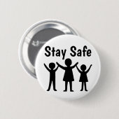 Behalt Safe Covid 19 Pandemic Betreuer Button (Vorne & Hinten)