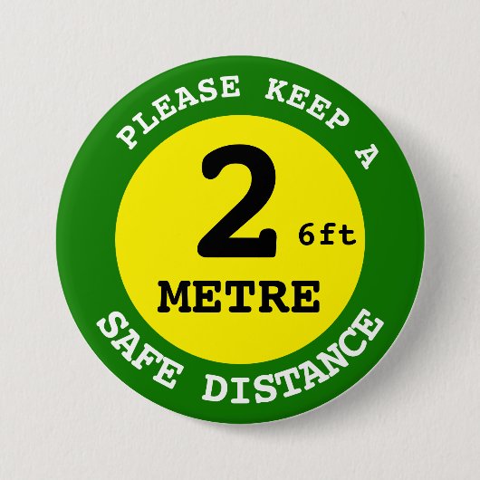 Behalt Safe Distance 2 m - soziale Distanz Button (Vorderseite)