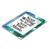 Behalt Schreiben. Die Welt braucht Ihre Musik Notizblock (Linke Seite)