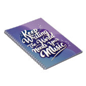 Behalt Schreiben. Die Welt braucht Ihre Musik Notizblock (Rechte Seite)