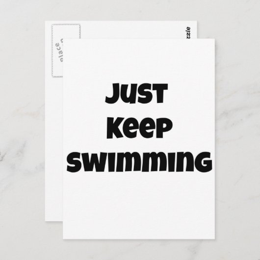 BEHALT SCHWIMMEN POSTKARTE (Vorne/Hinten)