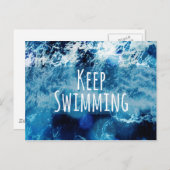 Behalt Schwimmmeer Motivierend Postkarte (Vorne/Hinten)